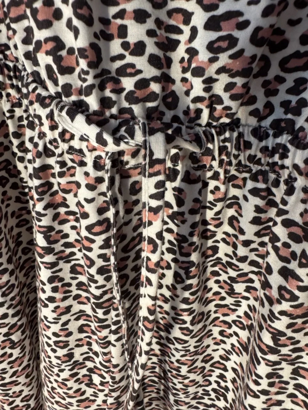 Leopard Print Sleeveless Romper Jumpsuit Cream Black Brown White size womens XL